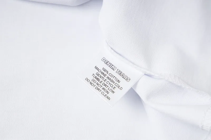 D310 #DENIM TEARS Kapok classic pure cotton loose unisex white short-sleeved T-shirt 38 p100 black, white, green, pink, blue